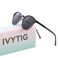 thumbnail image 1 of IVYTIG Narrow Retro Keyhole Polarized UV400 Protection Unisex Sunglasses, Pantos Round, Gradient Smoke, 1 of 7