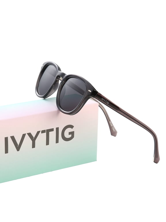 Flux Vintage Narrow Fit Polarized Men Women's Sunglasses, Square, Smoke Grey
