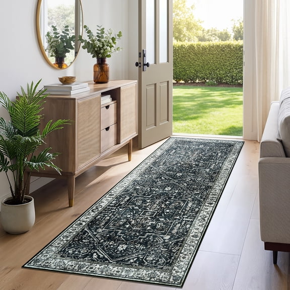 IValue 2'x6' Runner Rug Vintage Runners for Hallways Washable Soft Kitchen Rug Non-Slip Carpet for Entryway Bathroom Bedroom