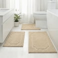 thumbnail image 1 of IValue Bathroom Rugs Sets 3 Piece Absorbent Bath Mats for Bathroom Washable Bath Mat Set with U-Shaped Contour Toilet Rug, Beige, 1 of 9