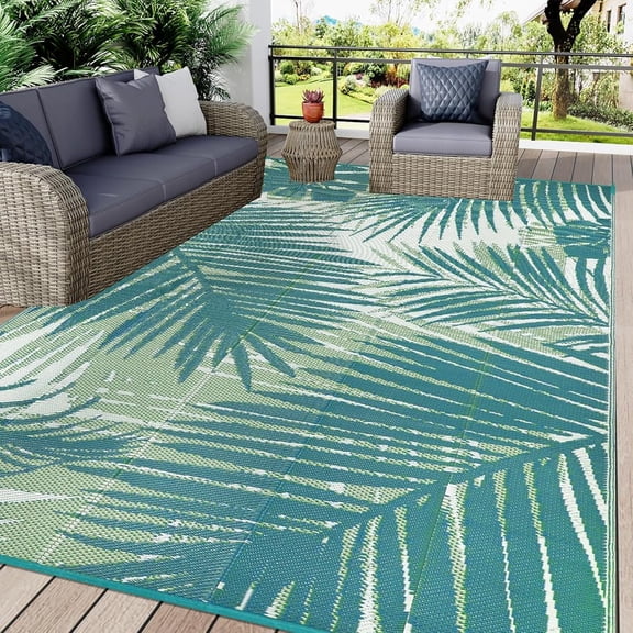 IValue Outdoor Rug for Patio Plastic 6’x 9’ Straw Rug Reversible Mats UV Resistant Camping Mat