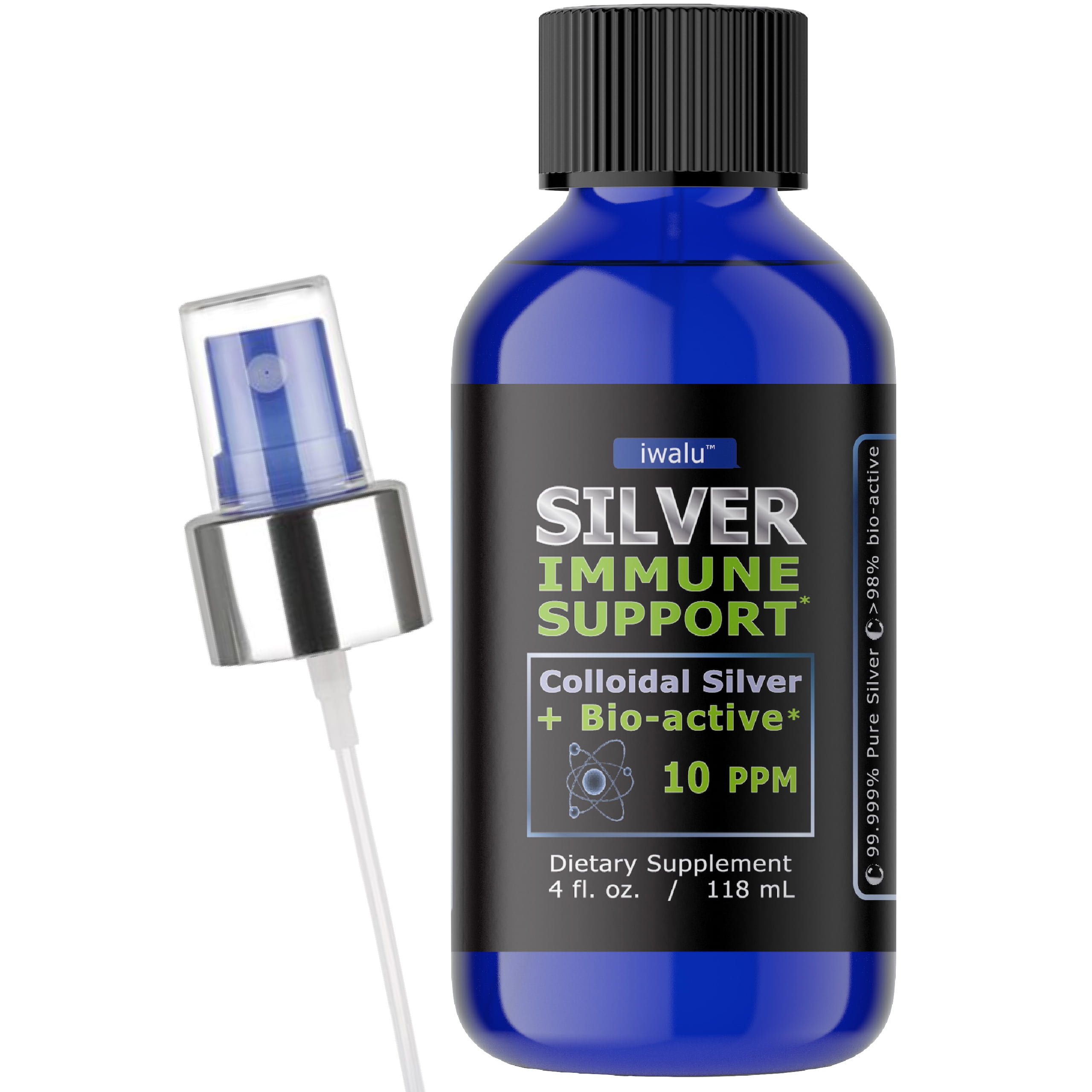 IWALU Colloidal Silver Liquid Nano Silver Adults Kids Internal And