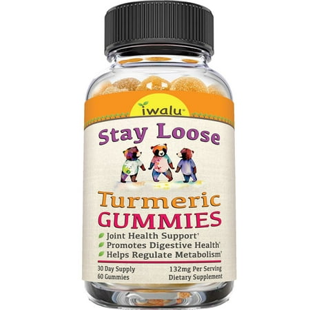 IWALU Ginger Chews Turmeric Gummies for Adults - Natural Joint Support, 95% Standardized Curcuminoids, Tumeric Powder Black Pepper Extract, Nausea Mobility Health Ginger Flavor Gummy 60 Capsules