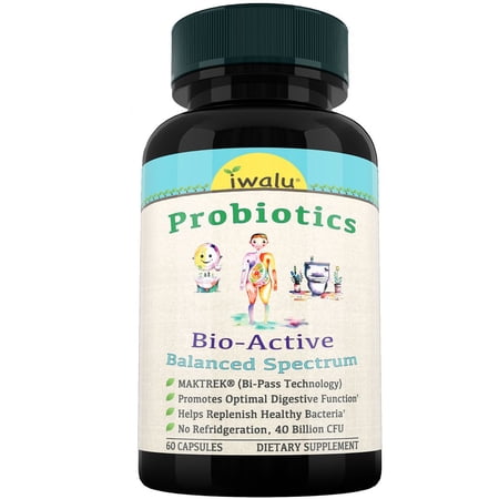 IWALU Probiotics for Women Digestive Health - with Prebiotics, PH Balance Acidophilus Vaginal Health FOS L-leucine Dr Formulated for Women, Men, Kids, Oral Pre Probiotic Gut Health Supplement 60 Count