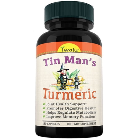 Tin Man's Turmeric | Fast Acting Joint Support Supplement - Glucosamine Chondroitin Supplements MSM Complex - with Boswellia, Quercetin for Joints, Bones, Knees & Mobility - Iwalu USA - 180 Capsules