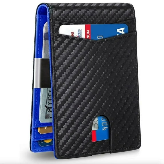 IWANTIT Fashion Faux Leather Stacked RFID Blocking Wallet with Coin Wallet and Card Slot Folded Credit Card Holder