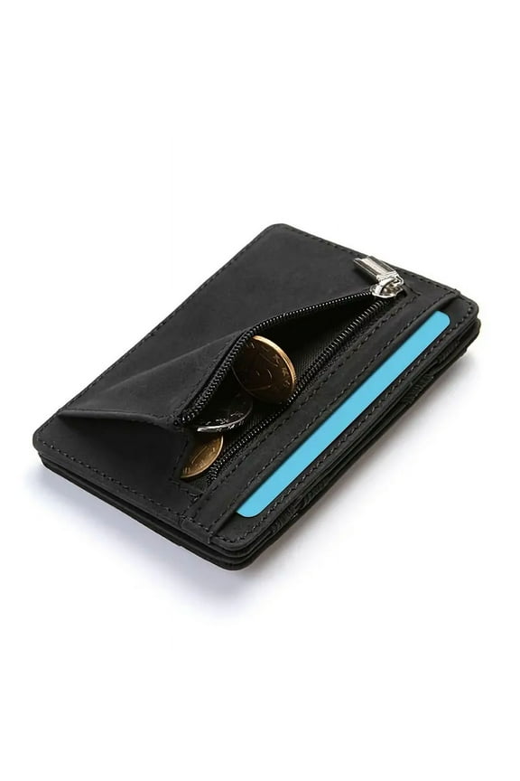 Multifunctional magic wallet with flap and zip coin purse - The sophisticated storage