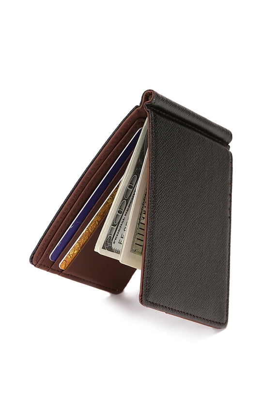 Slim Simple Credit Card Holder, Faux Leather Bifold Wallet With Multi Card Slots