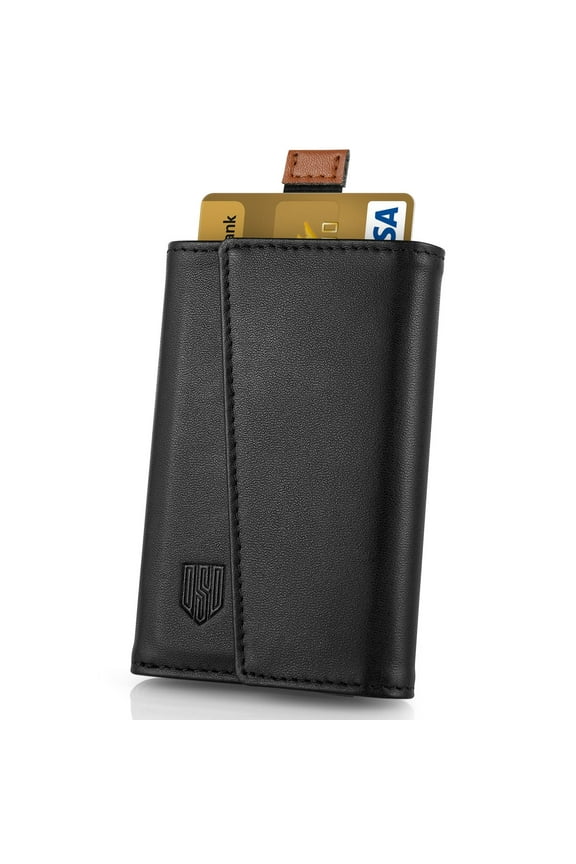 Speed Wallets Mens Leather RFID Blocking Wallet for Mens Slim Card with Zipped Coin Pocket (Black and Tan)