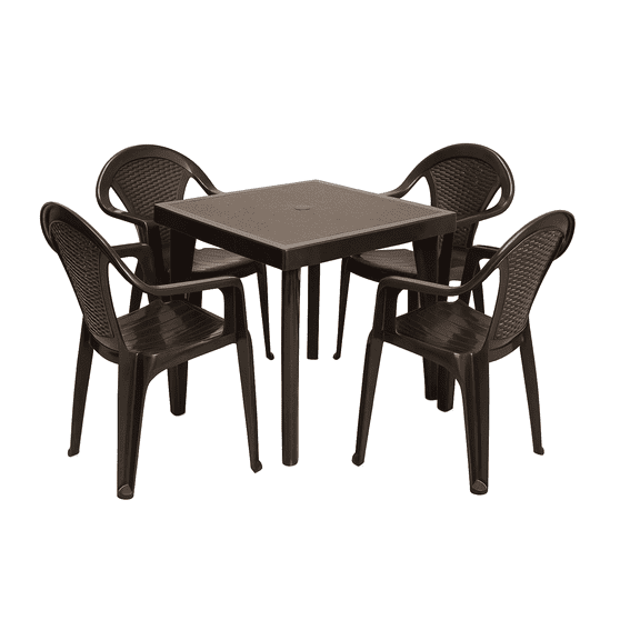 IWC 5-Piece Resin Rattan Outdoor Patio Dining Set, Espresso