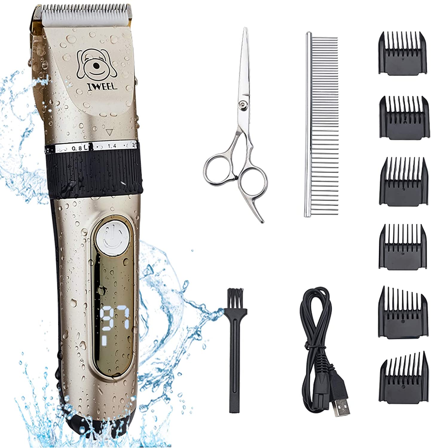 Pet Dog Cat Hair Trimmer With Comb + 2 Razor Cutting Grooming Cut Care