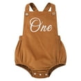 thumbnail image 1 of IWEMEK Baby 1st Birthday Outfit Comfort Cake Smash Boy Romper Loose Casual Going Out Brown Newborn Infant Overalls 12M-18M, 1 of 7