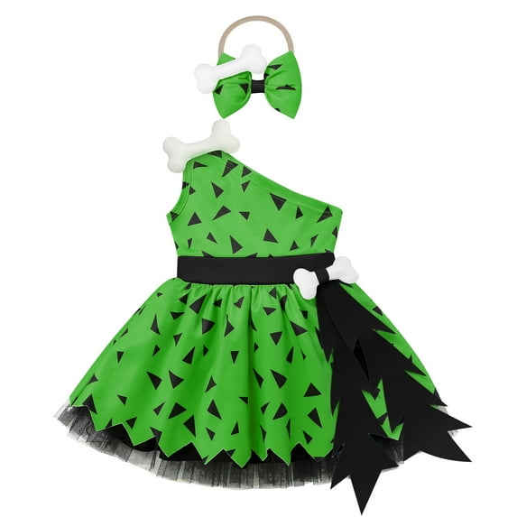 IWEMEK Dresses for Girl Stylish Fancy Outfit for Toddler Girls Cosplay Costume One Shoulder Summer Trendy Dress 6M-6Y