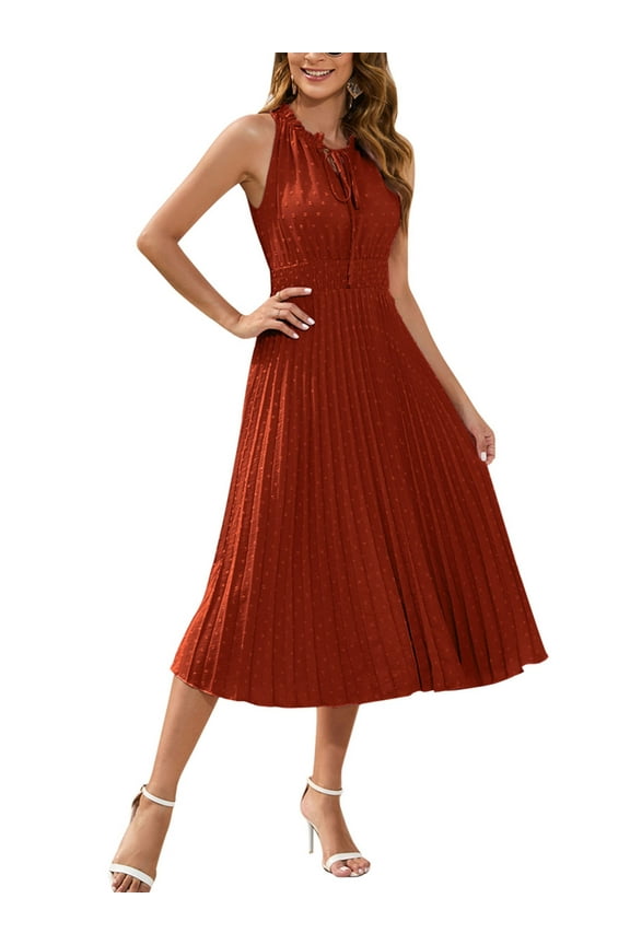 Dresses for Women Boho Outdoor Halterneck Sundress Cocktail Long Flowy Dress Plus Size Sleeveless Brunch Clothing