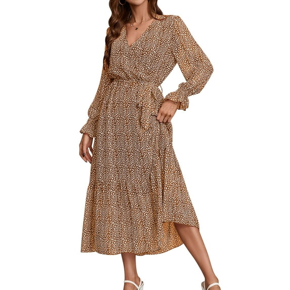 IWEMEK Dresses for Women Fall Long Sleeve Casual Trendy Bohemian Party Dress Fancy Workout Fashion Chic Skirts 2025