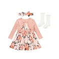 thumbnail image 1 of IWEMEK Floral Dresses for Baby Girl Round Neck Winter Comfy Outfits Birthday Party Trendy Dress 2025, 1 of 7