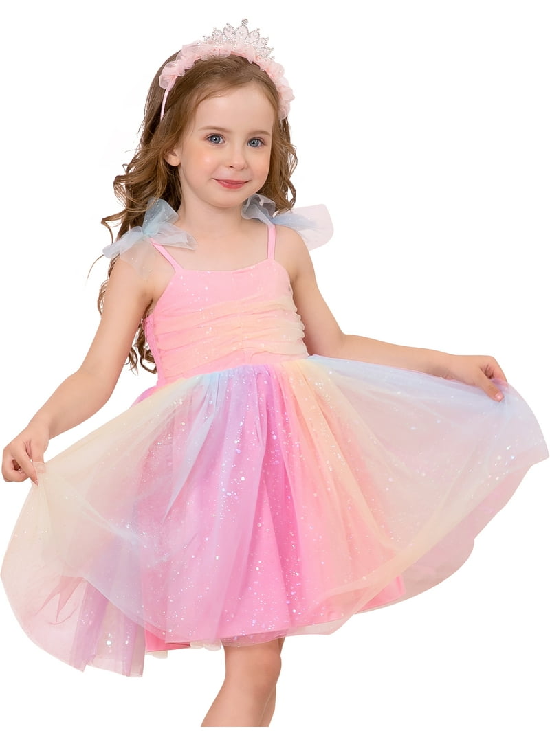 strapless open back dress Elegant Baby Sequin Birthday Dress Toddler Baptism Dresses – marryshe main image 0