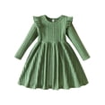 thumbnail image 1 of IWEMEK Girls Fall Dress Fly Sleeve Casual Trendy Dresses Soft Winter Sweater Dress Plain Dressy Outfits 2025 Size 3T, 1 of 8