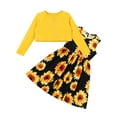 thumbnail image 1 of IWEMEK Girls Suit Leisure Cute Dress Yellow Crop Jacket Floral Swing Dresses Comfort Crew Neck Sundress Sunflower Outfit, 1 of 8