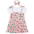 thumbnail image 1 of IWEMEK Little Girls Dresse Short Sleeve Bowknot Summer Mini Sundress Watermelon Checkered Printed Outfits 2025, 1 of 7