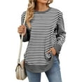 thumbnail image 1 of IWEMEK Long Sleeve Tops for Womens Crewneck Loose Fit Fall Plus Size Teeshirts Size 2XL, 1 of 7