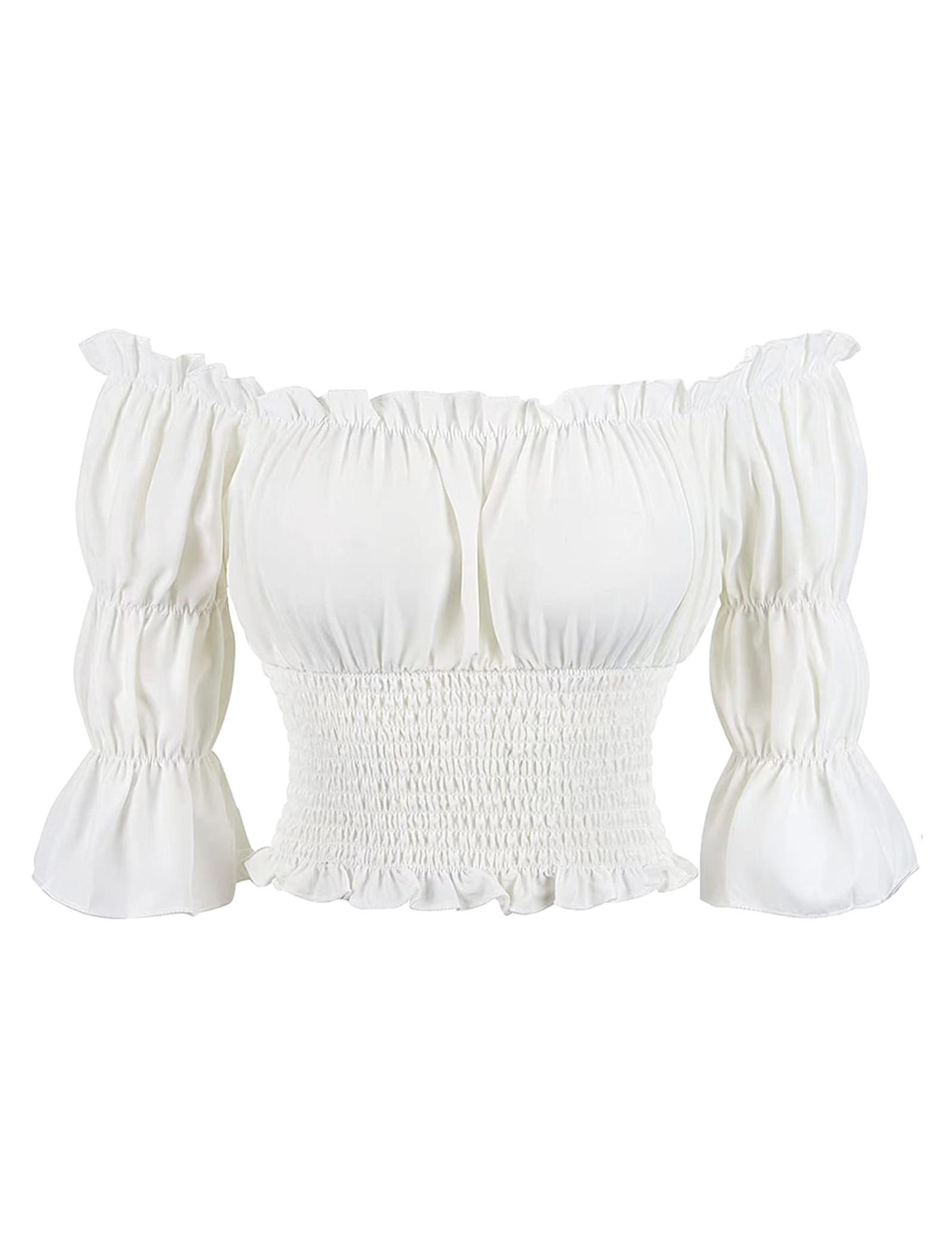 IWEMEK Off Shoulder Tops For Women Renaissance Smocked Waist Blouse IWEMEK Off Shoulder Tops For Women Renaissance Smocked Waist Blouse