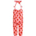 thumbnail image 1 of IWEMEK Summer Strap Jumpsuit for Baby Girls Strawberry Print Cute One Piece Romper Long-Leg Knit Overalls Size 2-3Y, 1 of 7