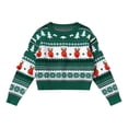 thumbnail image 1 of IWEMEK Unisex Ugly Sweater for Girls Fashion Chic Xmas Knitwear Warm Elk Printed Crewneck Pullover Classic Green Tops, 1 of 8