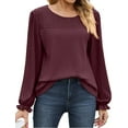 thumbnail image 1 of IWEMEK Women Blouses Leisure Softness Waffle Knit Shirt Fancy Going Out Tunics Tops Workout Jersry Baggy Tees Size S, 1 of 7