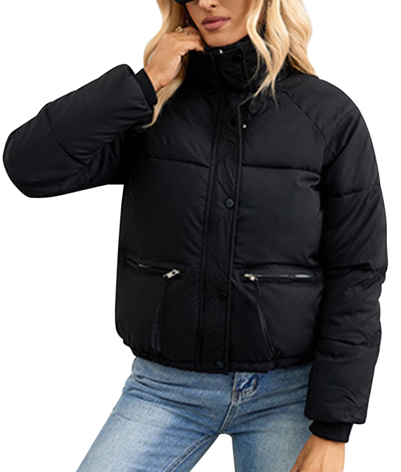 Women Coats Casual Winter Quilted Jackets for Womens Comfort Plain Black Jacket Plus Size Leisure Fashion Clothing