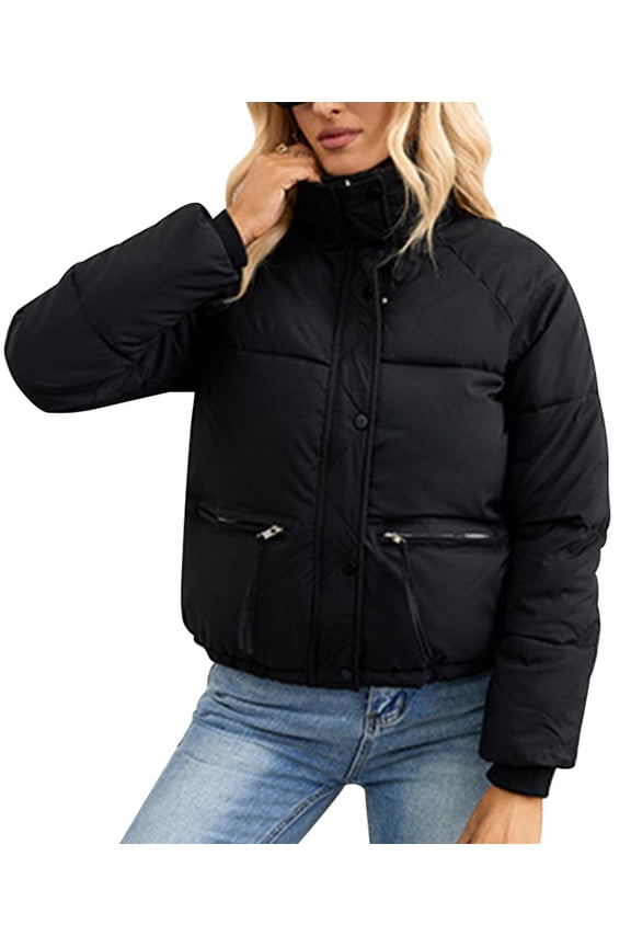 Women Coats Casual Winter Quilted Jackets for Womens Comfort Plain Black Jacket Plus Size Leisure Fashion Clothing