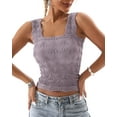 thumbnail image 1 of IWEMEK Women Tops Leisure Summer Sleeveless T-Shirts Pure Purple Tight Fitted Tank Tops Size S, 1 of 7