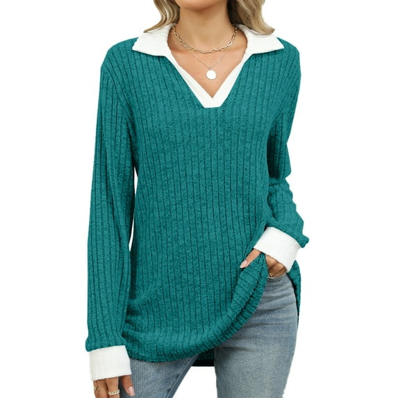 IWEMEK Women's Top Spring Fancy Elegant Color Shirt Comfy Easy Fitting Knit Tshirt Workout Tunics Tops for Ladies 2024