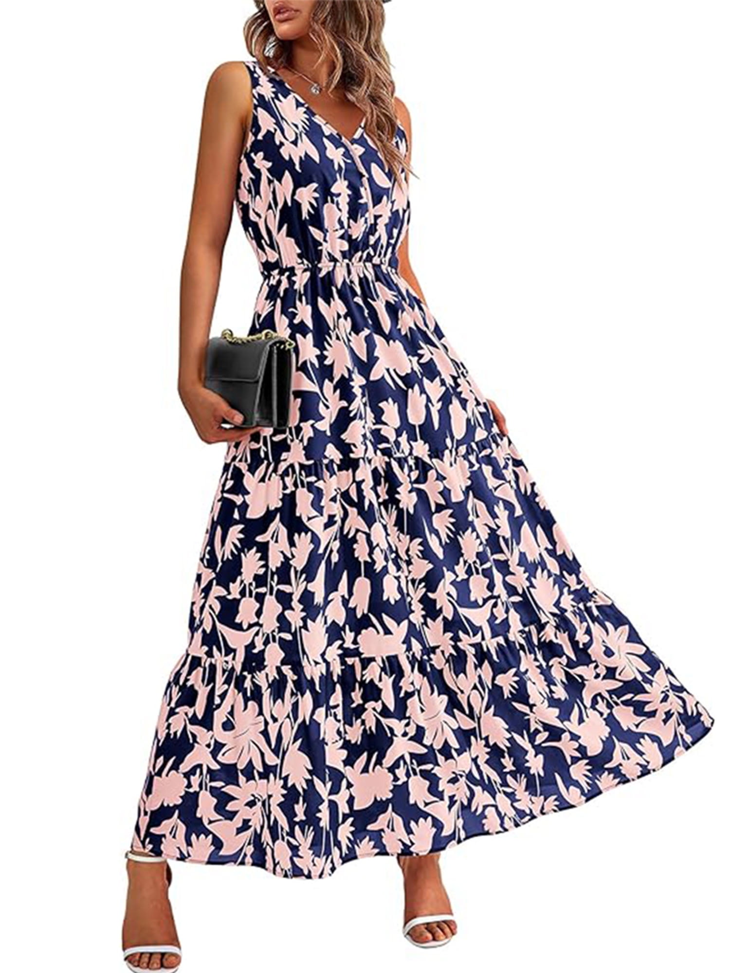 IWEMEK Womens Dress Long Wedding Guest Formal Dresses Flutter Oversize  Cocktail Sundresses Summer Fancy Color Block Outfit - Walmart Business  Supplies