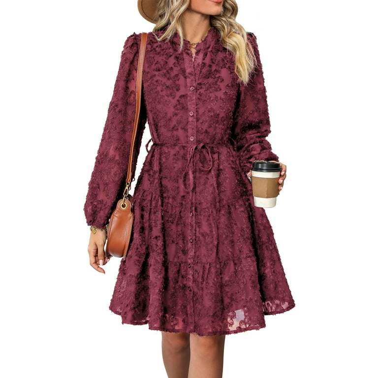 Elegant Solid Flounce V Neck A Line Dresses(3 Colors) Elegant Solid Flounce V Neck A Line Dresses(3 Colors)