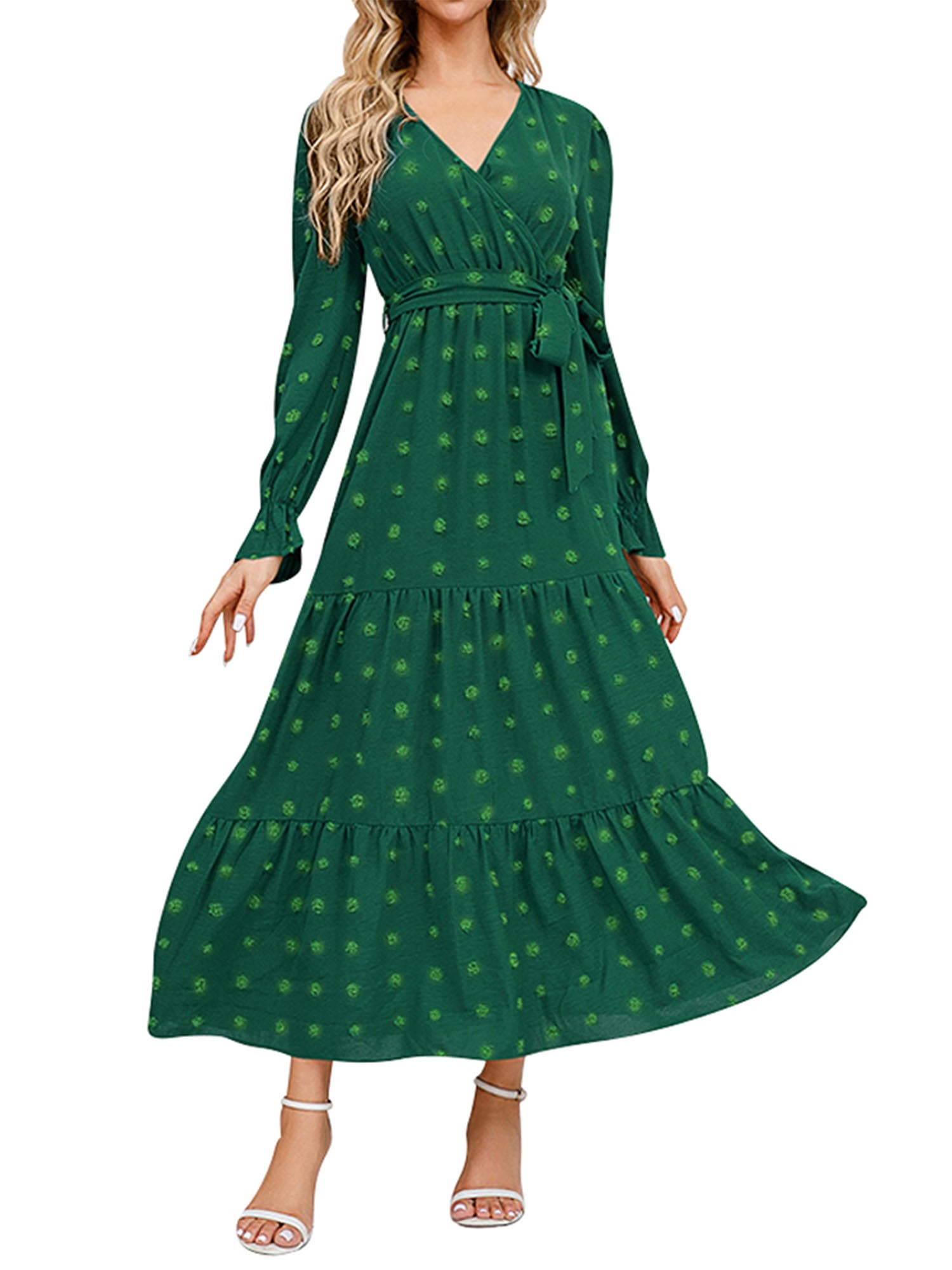 IWEMEK Womens Fall Dress Pompom Semi Formal Wedding Guest Dresses A-Line Cozy Soft Vacation Boho Going Out Clothing 2025