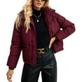 thumbnail image 1 of IWEMEK Womens Puffer Jackets Fall Coat for Women Going Out Baggy Outerwear Workout Warm Snow Jacket High Collar Red Coats, 1 of 7