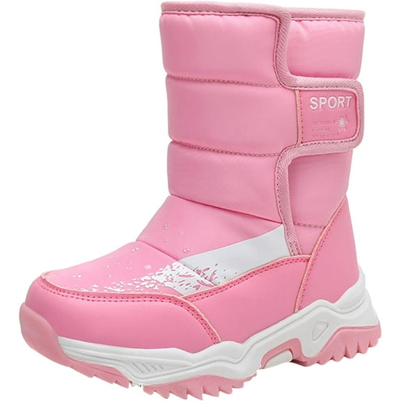 IWIHMIV Toddler Girl Winter Shoes Girls Outdoor Boots Non Slip Warm Boots Boys Snow Boots Winter Boots Kids Boots