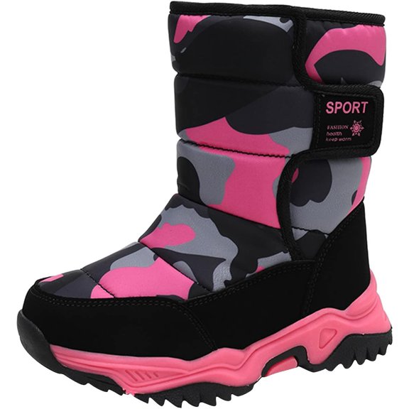IWIHMIV Winter Shoes for Kids Girls Girls Boys Warm Winter Boots Kids Non-Slip Outdoor Boots Snow Boots