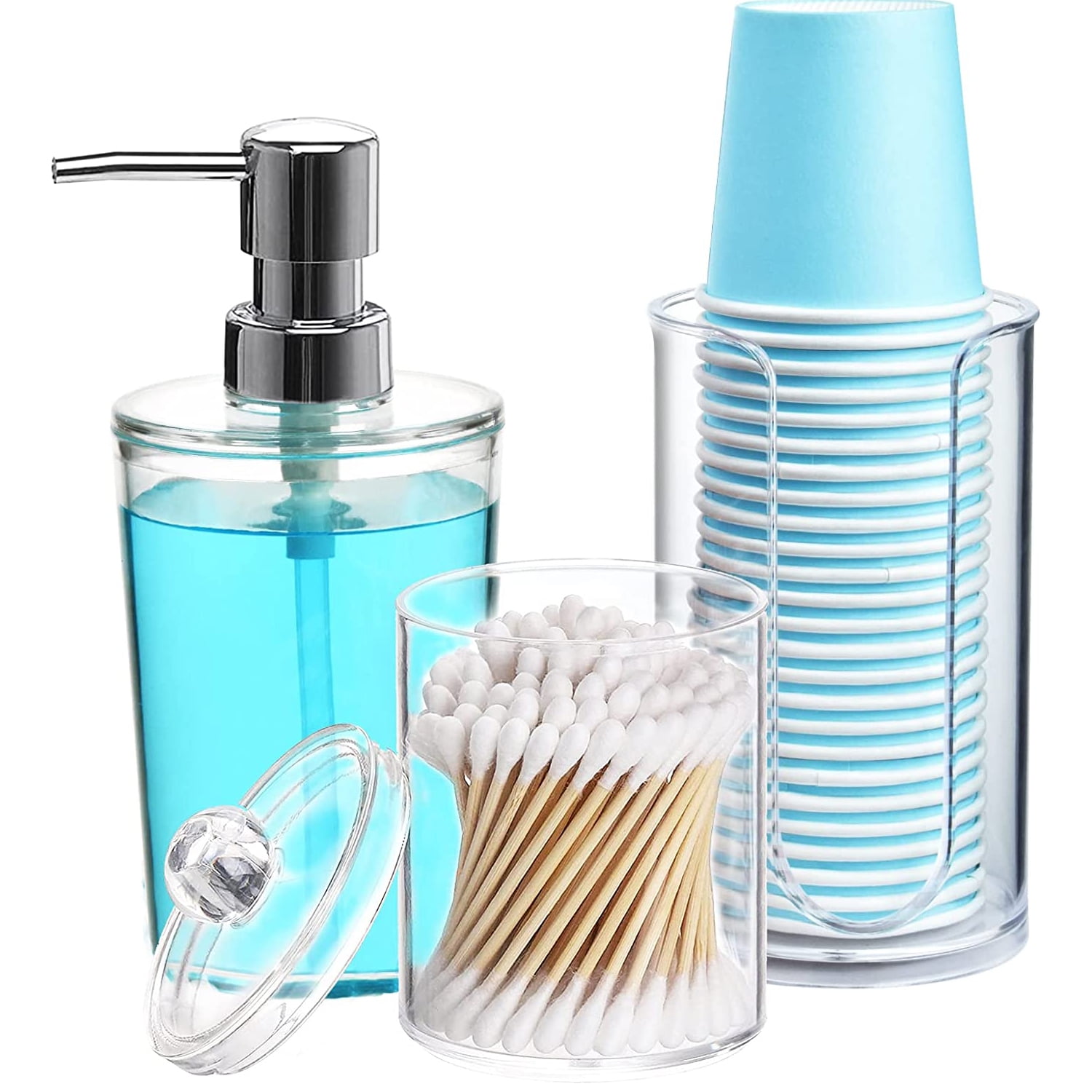 IWNTWY Bathroom Accessories Set, 16oz Mouthwash Dispenser with 34oz