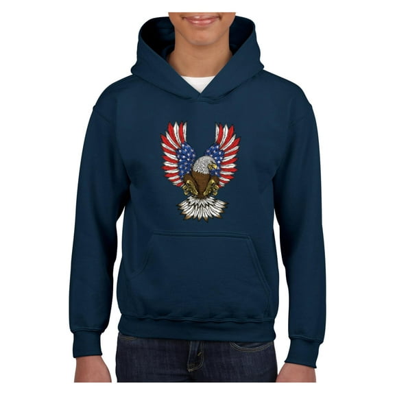 IWPF - Big Boys Hoodies and Sweatshirts - American Flag 4th of July