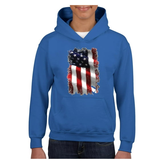 IWPF - Big Boys Hoodies and Sweatshirts - American Flag 4th of July