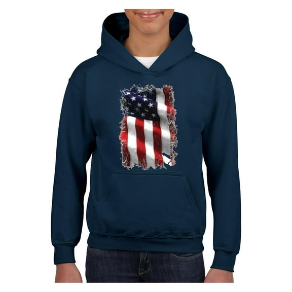 IWPF - Big Boys Hoodies and Sweatshirts - American Flag 4th of July