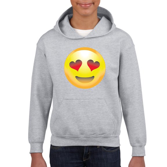 IWPF - Big Boys Hoodies and Sweatshirts - Emoji Heart-Shaped Eyes