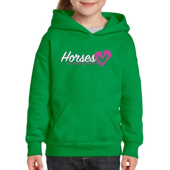 IWPF - Big Boys Hoodies and Sweatshirts - Horses Where My Heart Is