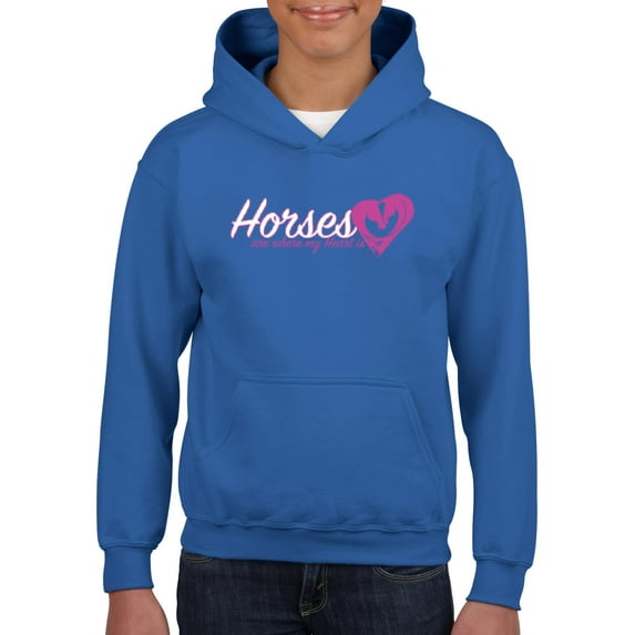 IWPF - Big Boys Hoodies and Sweatshirts - Horses Where My Heart Is