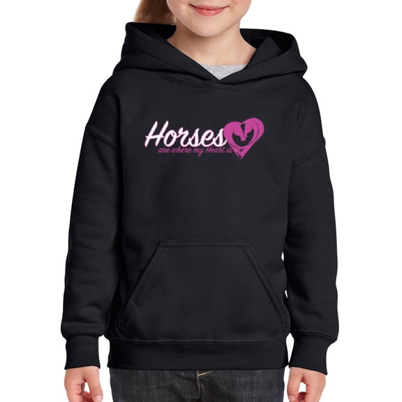 IWPF - Big Boys Hoodies and Sweatshirts - Horses Where My Heart Is