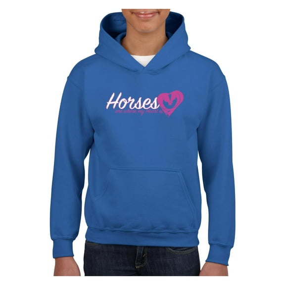 IWPF - Big Boys Hoodies and Sweatshirts - Horses Where My Heart Is