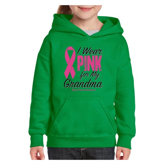 IWPF - Big Boys Hoodies and Sweatshirts - I Wear Pink For My Grandma