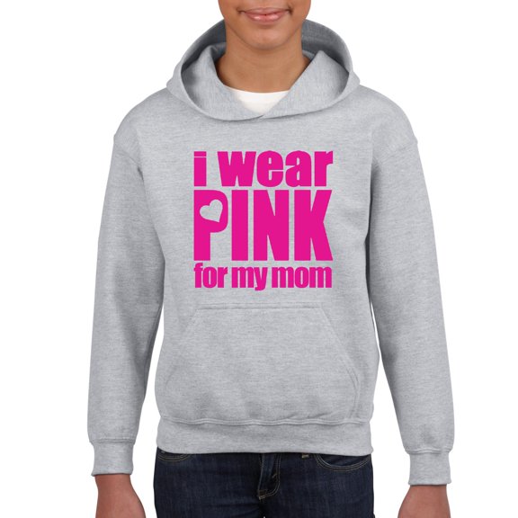 IWPF - Big Boys Hoodies and Sweatshirts - I Wear Pink For My Mom